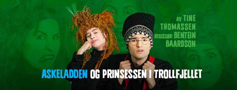Dame med stor parykk og mann med hatt.