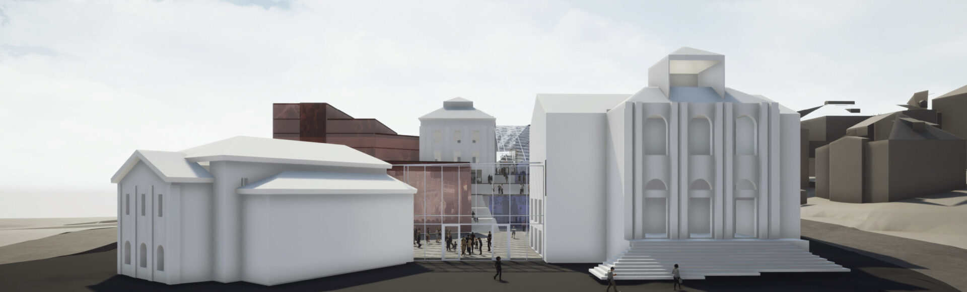 Illustrasjon av Helen & Hard som presenterer et forslag til nytt teaterbygg