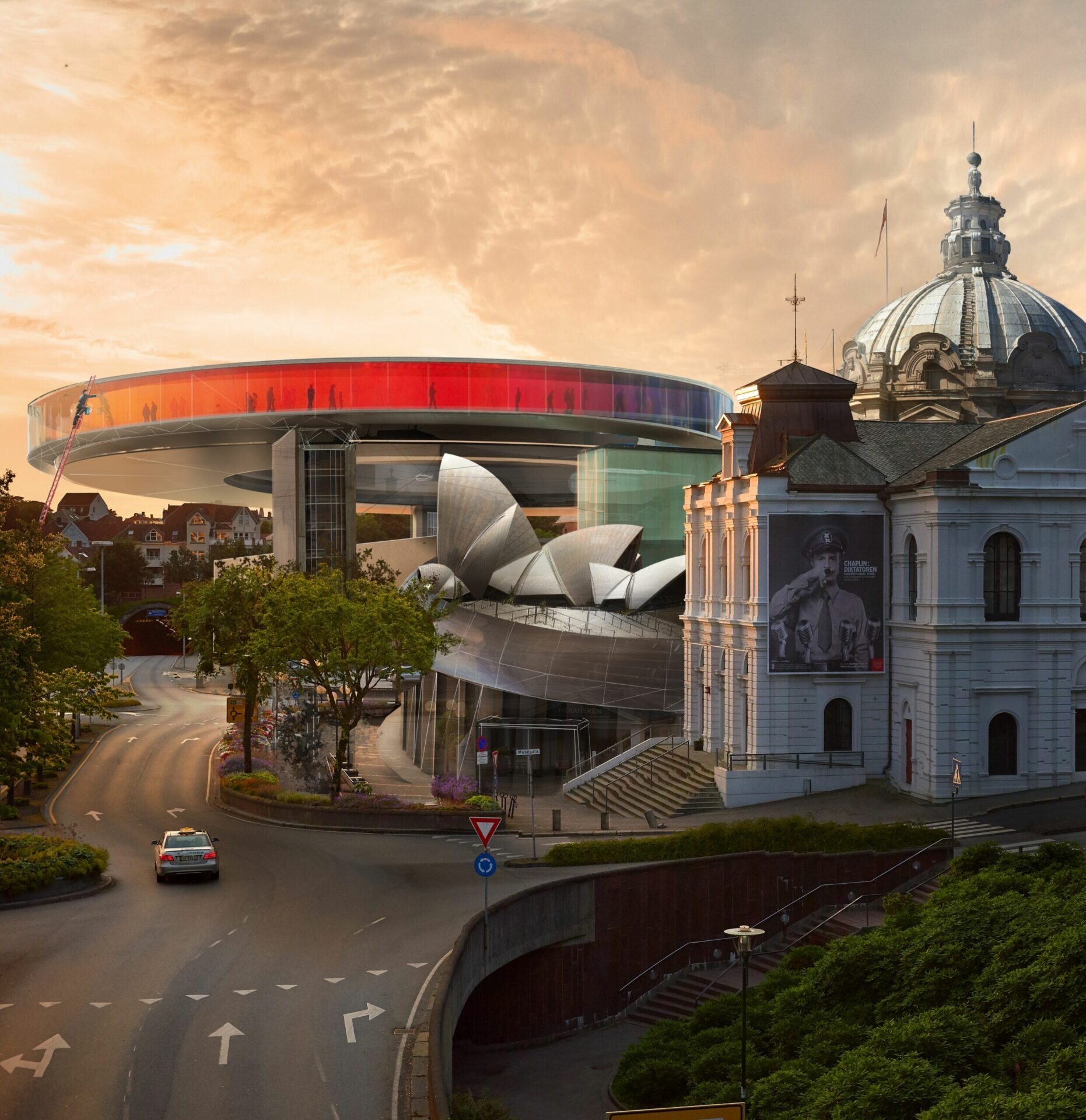 Et futuristisk bilde av teatret