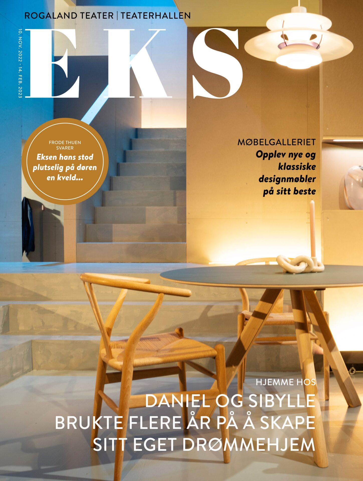 Magasinforside for forestillingsprogrammet til Eks. Forsiden fremstår som en produktkatalog for en møbelbutikk